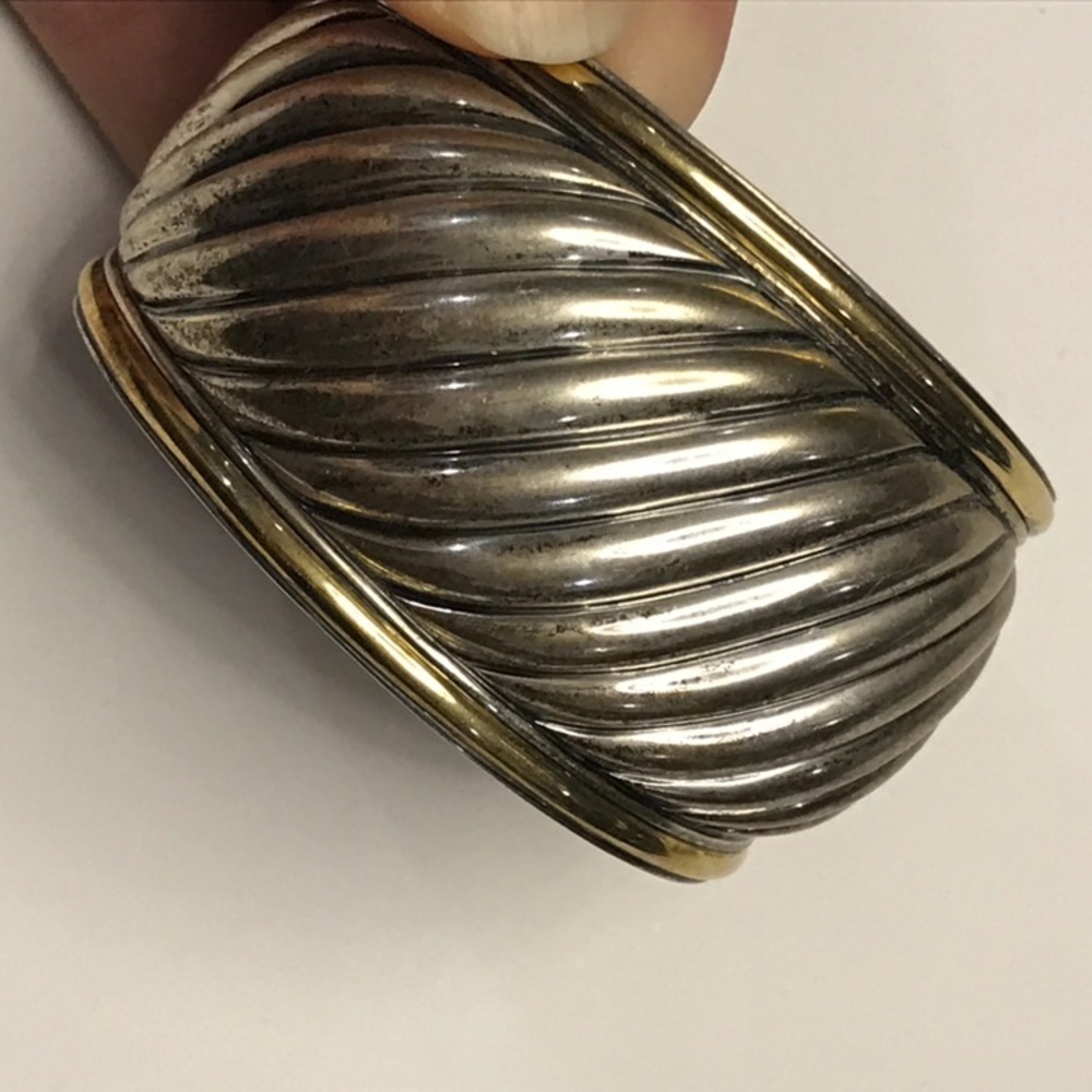 DAVID YURMAN Two-Tone Sculpted Cable Cuff Bracelet - Picture 5 of 7